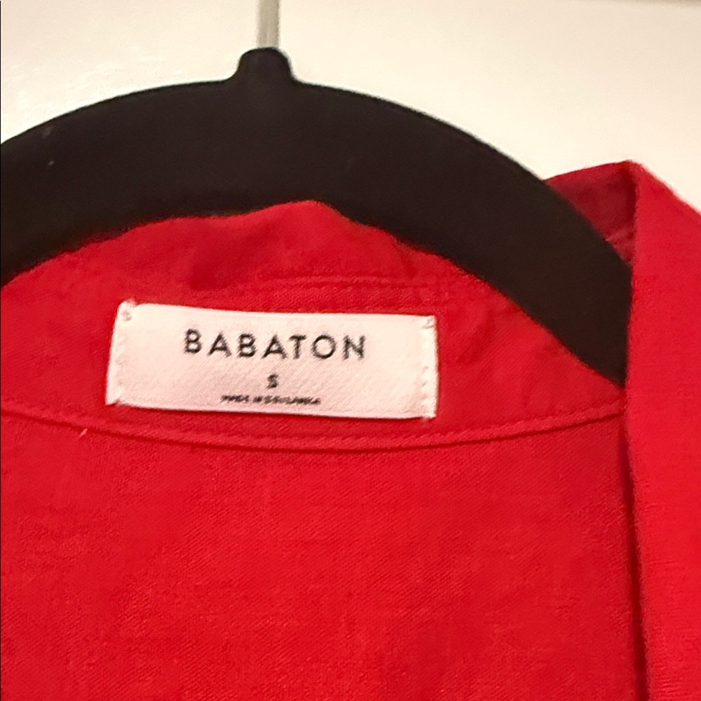 Aritzia Red Long-Sleeve Button-Down Shirt - Picture 2 of 3